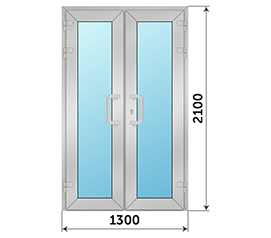 Двухстворчатая дверь остекленная Realit RI 50 1300x2100