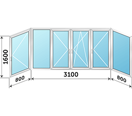 Балконное окно Vidnal 4700x1600