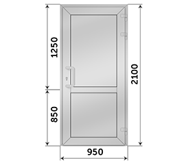 Одностворчатая дверь глухая Alumil Smartia M11500 950x2100