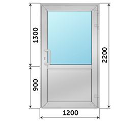 Одностворчатая дверь со стеклом Realit RI 50 1200x2200