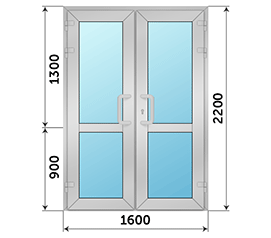 Двухстворчатая дверь остекленная Realit RI 50 1600x2200