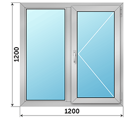 Двухстворчатое окно Realit RI 50 1200x1200