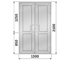Двухстворчатая дверь глухая Realit RI 50 1300x2100