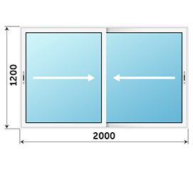 Двухстворчатое окно Alumil 2000x1200