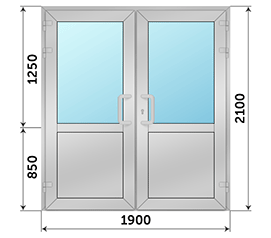 Двухстворчатая дверь со стеклом Realit RI 50 1900x2100