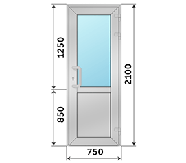 Одностворчатая дверь со стеклом Provedal 750x2100