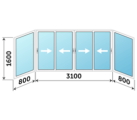 Окно на балкон Vidnal 4700x1600