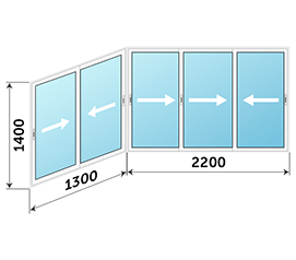 Балконное окно Vidnal 3500x1400