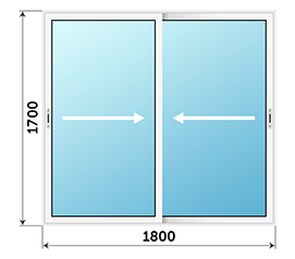 Двухстворчатое окно Alumil Smartia M23300 1800x1700
