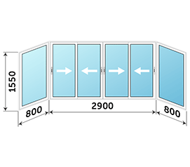 Окно на лоджию Vidnal 4500x1550