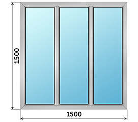 Трехстворчатое окно Realit RI 50 1500x1500