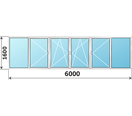 Окно на балкон Vidnal 6000x1600