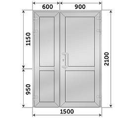 Полуторная дверь глухая Realit RI 50 1500x2100