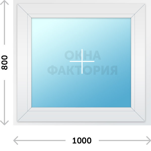 Пластиковое окно Veka 1000х800 глухое купить в Москве